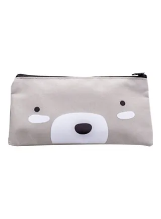 Cartoon Canvas Pencil Bag Grey 