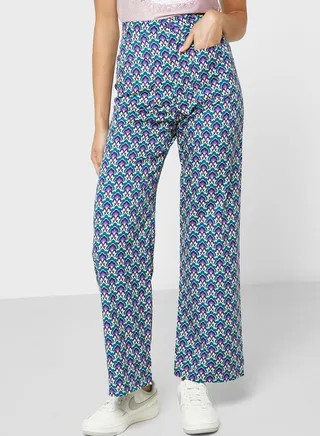 Urban Minx Printed Wide Leg Pants 