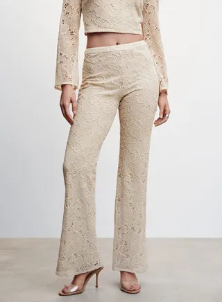 Flared Embroidered Pants 