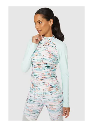 Long Sleeve Zip Front Rash Guard 