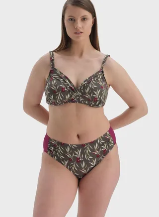 Printed High Leg Bikini Bottom 