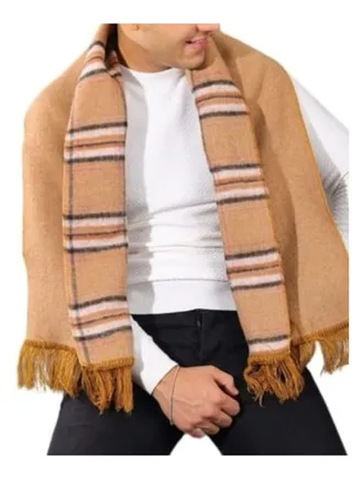 Double Face Solid and Plaid Check Carreau Pattern Wool Winter 