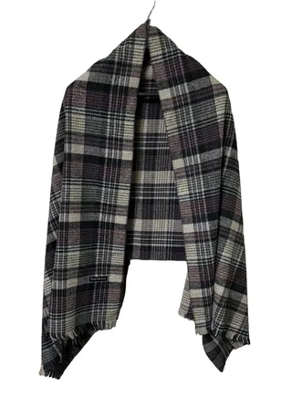 Plaid Check/Carreau/Stripe Pattern Winter Scarf/Shawl/Wrap/Keffiyeh/Headscarf/Blanket For Men & Women - XLarge Size 75x200cm - P05 Grey 