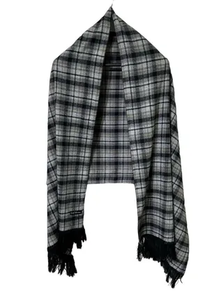 Plaid Check/Carreau/Stripe Pattern Winter Scarf/Shawl/Wrap/Keffiyeh/Headscarf/Blanket For Men & Women - XLarge Size 75x200cm - P06 Grey 