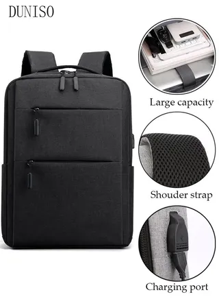 Travel Laptop Backpack Business Anti Theft Slim Durable Computer Shoulder Pack with USB Charging Port Water Resistant College School Computer Bag Gifts for Men & Women Fits 15.6 Inch Notebook Black 