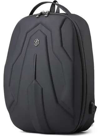 Unisex Semi Hard Travel Backpack For Unisex with Built in USB Lock Water Repellant Tough Daily Use Shoulder Bag B00320 Black 