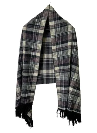 Plaid Check/Carreau/Stripe Pattern Winter Scarf/Shawl/Wrap/Keffiyeh/Headscarf/Blanket For Men & Women - XLarge Size 75x200cm - P05 Grey 
