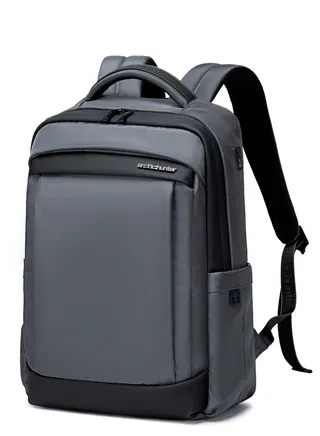 Durable Laptop Bag Light Weight Water Resistant with USB Jack Travel Backpack with Separate Laptop Compartment for Unisex B00478 Grey 