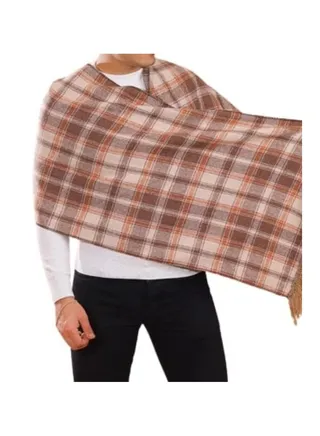 Double Face Solid and Plaid Check Carreau Pattern Wool Winter 