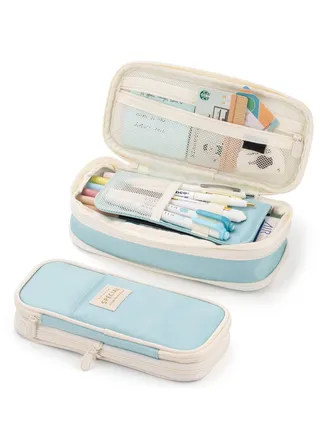 Large Capacity Pencil Case Cosmetic Bag Large Capacity Storage Bag With Zipper Suitable For School Office 