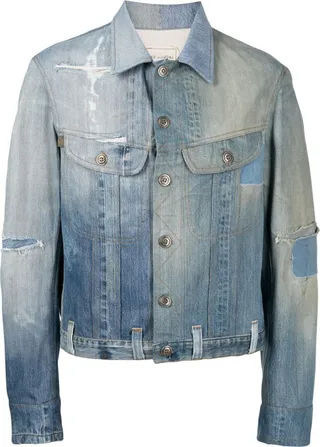Distressed-Effect Denim Jacket