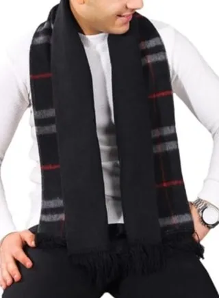 Double Face Solid and Plaid Check Carreau Pattern Wool Winter 