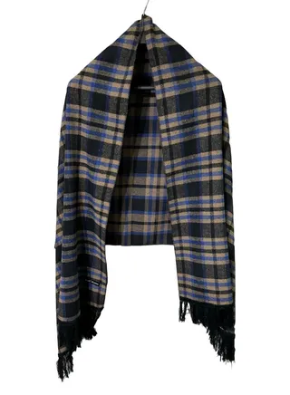 Plaid Check/Carreau/Stripe Pattern Winter Scarf/Shawl/Wrap/Keffiyeh/Headscarf/Blanket For Men & Women - XLarge Size 75x200cm - P07 Black / Camel 