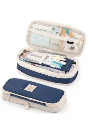 Large Capacity Pencil Case Cosmetic Bag Large Capacity Storage Bag With Zipper Suitable For School Office 