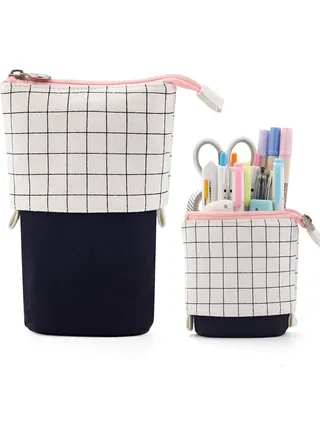Canvas Pencil Case, Pencil Bag Big Capacity Pencil Pen Case Pouch Box Organizer Large Storage for Bullet Journal for Middle High School Office College Student Girl Women Adult Teen Gift 