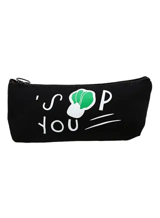 Vegetarianism Pen Pencil Case Black/White 
