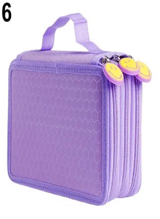 Large Capacity 3 Layer 52 Holes Student Pen Pencil Storage Zipper Case Holder 