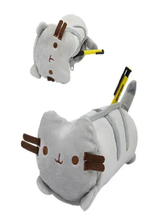 Fat Cat Plush Pencil Case Bag Office Girl Kids Stationery Toy Study Tools Storage Students Supplies 