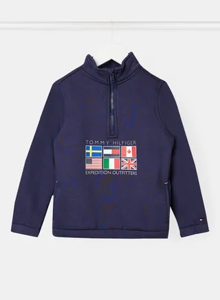 Kids/Teen Reflective Logo Half-Zip Sweatshirt 