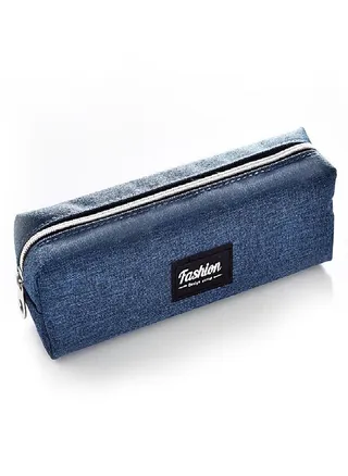 Simple Square Cute Pencil Box School Supplies Stationery Storage Bag Student Pencil Bag Boy Solid Color Canvas Pen Box Gift 