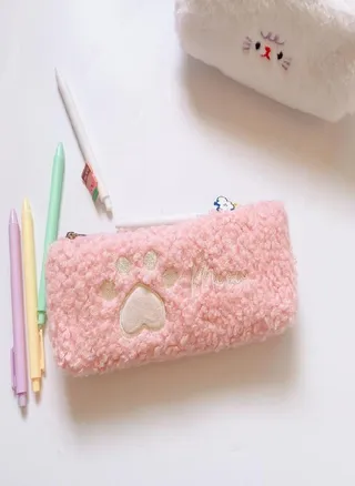 Cute Cartoon Cat Claw School Office Supplies Stationery Storage Tool Cosmetic Bag Cosmetic Pencil Case 