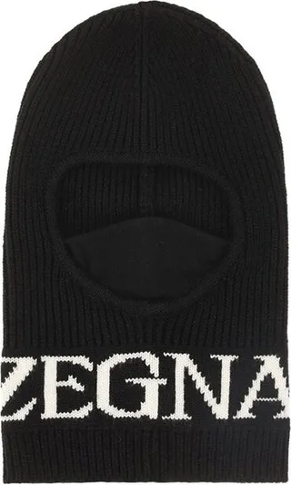 Ermenegildo Zegna Logo Intarsia Knitted Balaclava