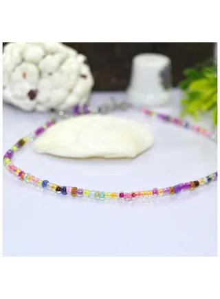 Plastic Small Transparent Colorful Beads Anklet 