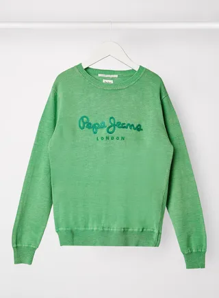 Kids/Teen Embroidered Logo Pullover Green 