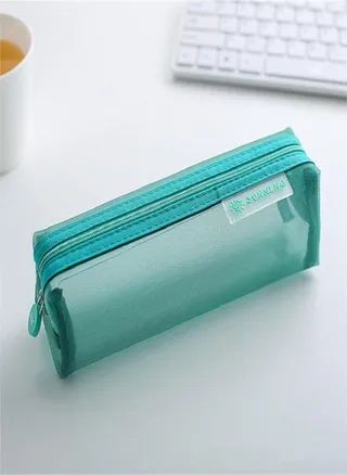 Office Student Large Capacity Children Pencilcase Holder Net Pencil Bag Stationery Bag Pencil Case 