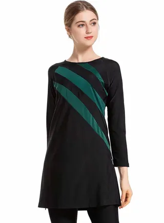 Solid Design Swimsuit Set Green 