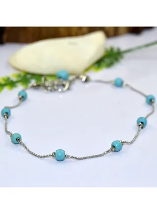 4ml Fairouz Stones x Nickel Chrome Chain Anklet 