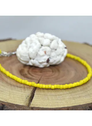 Small Yellow Plastic Beads Anklet 