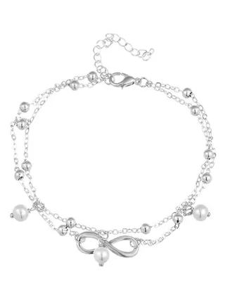 Infinity Sign With Beads Anklet 