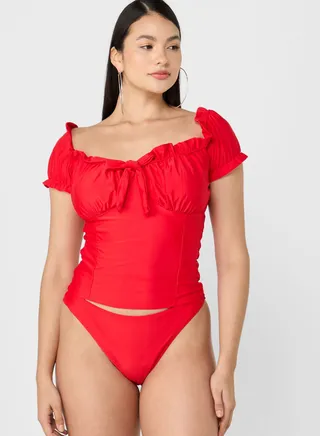 Ruffle Front Detail Bikini Set 