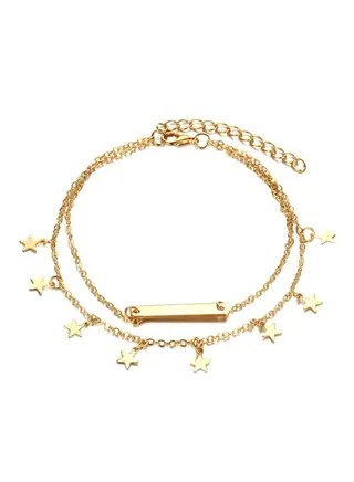 Star Pattern Metal Anklet 