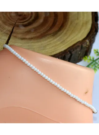 White 2ml Crystals Anklet 