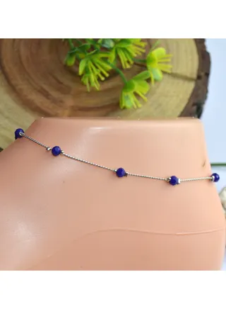 Royal Blue 4ml Crystals x Nickel Chrome Chain 