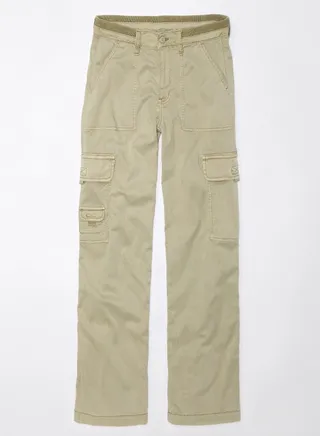 AE Dreamy Drape Stretch Cargo Super High-Waisted Baggy Wide-Leg Pant 