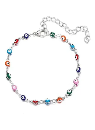 Colourful Boho Evil Eye Anklet 