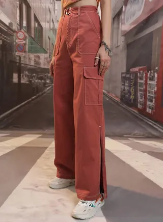 High Rise Belted Cargo Trouser 