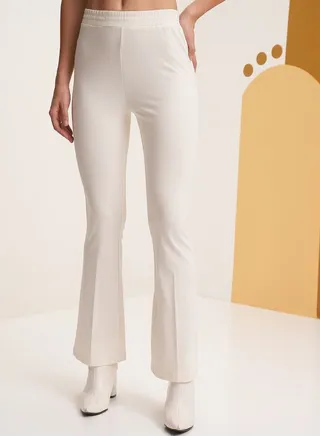 Solid Regular Fit Flared Pants 