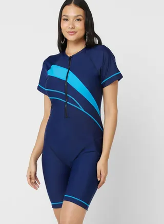 Printed Athletic Swimsuit