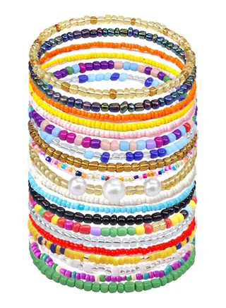 Beaded Ankle Bracelets for Women Handmade 20 pcs. 