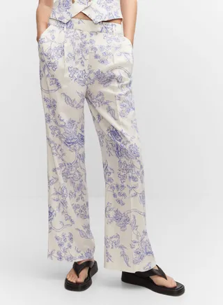 High Waist Printed Trouser 