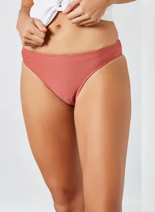 Textured Bikini Bottom Dustyrose 