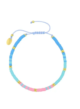 Prawn Surfer Anklet Multi 19Cm Gold Plated 