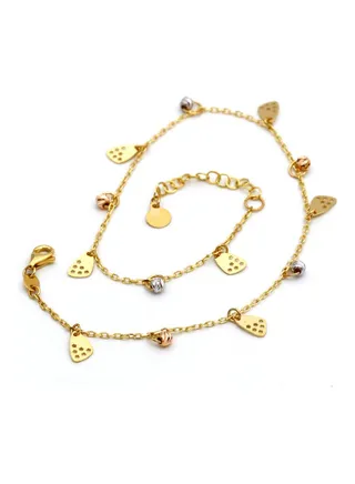 18 Karat Gold Star Rosary Anklet 