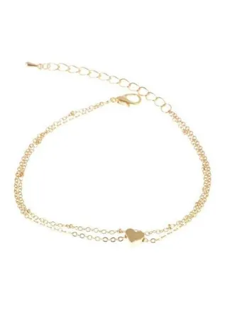 Gold Plated Double Layer Ankle Bracelet 