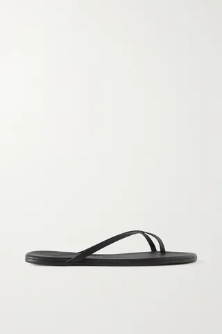 TKEES - Riley Matte-leather Flip Flops - Black