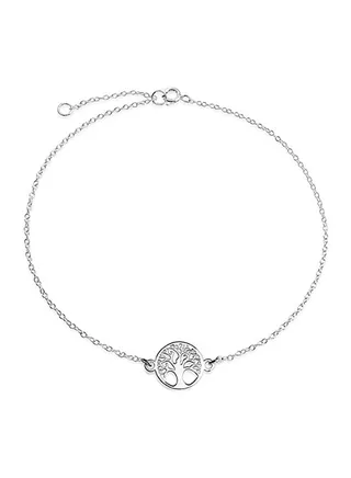 925 Sterling Silver Tree Of Life Anklet 